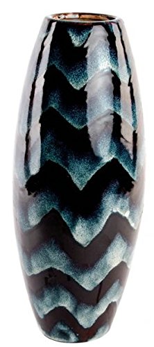 Vase céramique zig zag 43 cm grand vase déco salon moderne