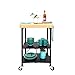 Origami Folding Kitchen Cart on Wheels, 3-Tier Foldable Rolling Cart - Chefs Outdoor Cart for Wine and Food, Microwave Cart, Plating Shelf