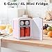 Iceblue Mini Fridge, Retro 4Liter /6 Cans Tiny Fridge, AC Plug & 12V Car Charger Skincare Fridge, Compact & Portable 4A Cooling Small Refrigerator for Bedroom, Car, Office, Dorm, Gift - Pink