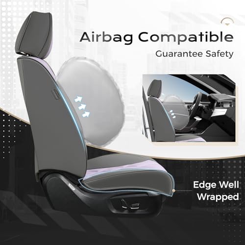 Image of Coverado Car Seat Covers, Front Covers for Cars, Car Seat Cover Front Seats, Car Seat Protector Waterproof, Leather Car Seat Cushion, Universal Interior Covers Seat Protectors for Most Cars