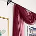 Avanti Home Elegance Solid Colors 1 PC Scarf Valance Soft Sheer Voile Window Topper Swag Panel Curtain 37