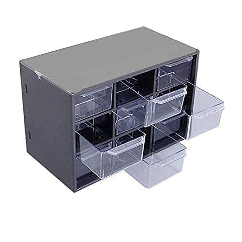 Image of 9 Grid Mini Plastic Acrylic Multipurpose Drawer Storage Box (BLACK)