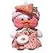 DUOROUPUTAO - Bambola di peluche anatra gialla Bambola coreana con reticolo di Piccola bambola anatra gialla Lalafan Fan Ducks Peluche Peluche Regalo di peluche Lalafan Fan Duck Peluche (30 cm)