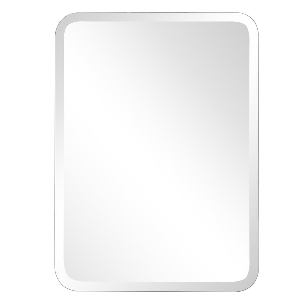 Howard Elliott 36016 Frameless Rounded Rectangle Silver Small Hanging Wall Mirror, Simple Focal Point for Any Entryway, Bathroom, Vanity, Bedroom or Any Other Room in Your Home, 24 x 32 Inch, (22x30)