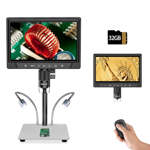 BEBANG 10.1" LCD Digitales Mikroskop 1200x für Erwachsene,3024P Münz Mikroskop