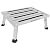 DEPSUNNY Adjustable Height Aluminum RV Step, Stable Foldable Platform Step Stool, Supports Up to 1,000 lb, Non-Slip Rubber Feet and Platform Mat, Easy to Carry (Silver)