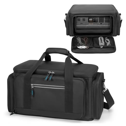 Trunab Sac de Transport Portable Compatible avec Station Électrique Portable DJI Power 1000, Sac Bandoulière de Protection avec Façade Transparente et Fermetures Éclair Latérales Dissipant La Chaleur