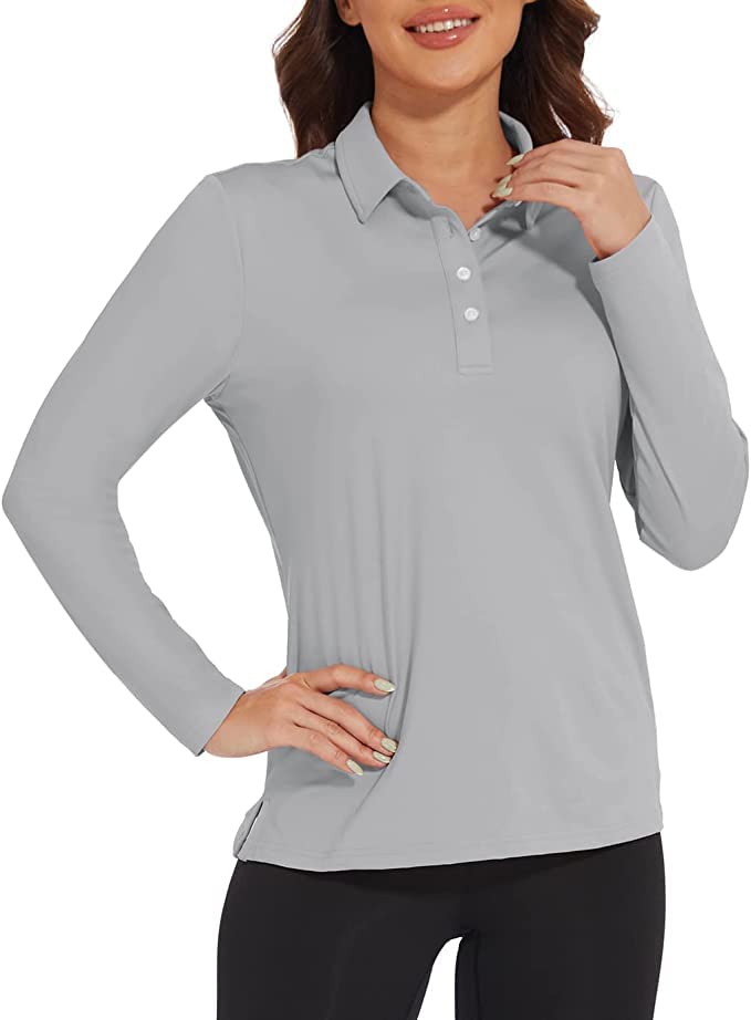 Polo de golf à manches longues gris clair taille M MAGCOMSEN - 3