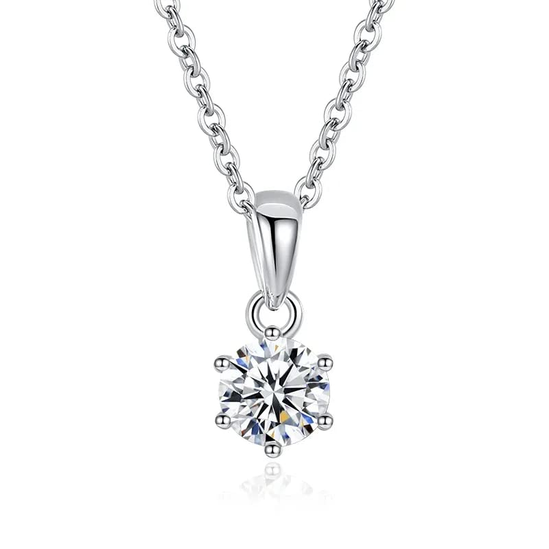 Collier Moissanite VVS anti-ternissement en argent véritable