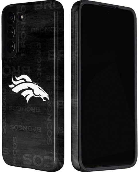 Skinit Pro Phone Case Compatible with Galaxy S22 - Officially Licensed NFL Denver Broncos Black & White Design