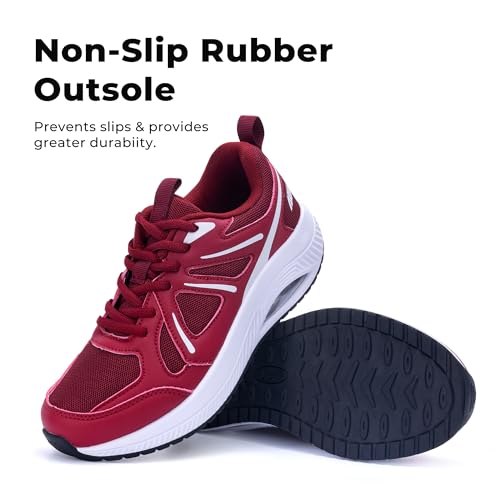 Image of QAUPPE Womens Walking Shoes with Arch Support Athletic Orthotic Sneakers for Women Foot Pain Relief