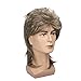 Kaneles Mullet Wigs for Men 80s Costumes Fancy Party Accessory Cosplay Halloween Hair Wig (Blonde)