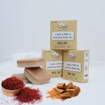 Apne Ghar Ka Soaps Sandalwood & Saffron Magic Soaps For Bath (100 Gms) | Paraben Free | Chandan & Kesar Bath Soap | Handmade Soaps For Glowing | Skin Brightening Soap For Men & Women