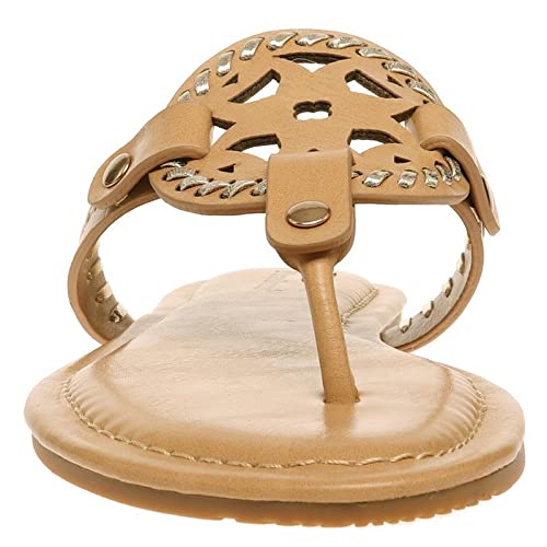 Pierre Dumas Women's Colored Flat Sandals Model Limit-36 9 Natural #TOP2