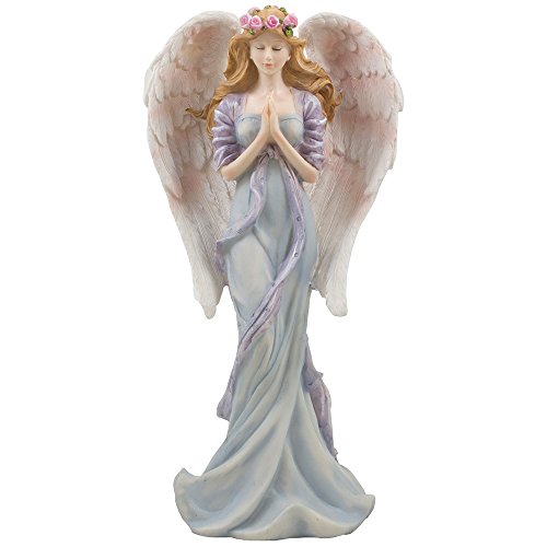 Decorative Standing Angel in Prayer Statue for Christian & Religious Decor Sculptures and Figurines or Spiritual Easter and Christmas Decorations As Inspirational Holiday Gifts for Girls Bedroom