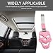 Qurbuns Car Handle Strap, Skull Shaped Design Rear Bumper Warning Ring Decor, Hand Strap Drift Charm Accessories Modified, Universal for Car Interior Exterior Decoration (Pink)