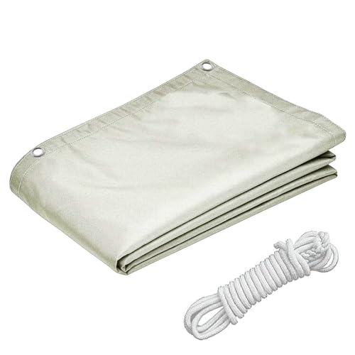 Voile d'ombrage rectangle 3.4x4.4m blanc imperméable avec œillets pour terrasse et extérieur - 8