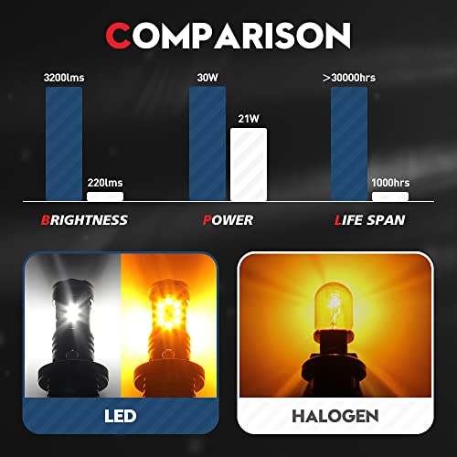 Vehicode 7440 Switchback Led Bulb With Built In Resistor White Amber T20 7440A 7440Na W21W Wy21W 992 Canbus Error Free Anti Hyper Flash Turn Signal Light Headlight Drl (2 Pack) #TOP2