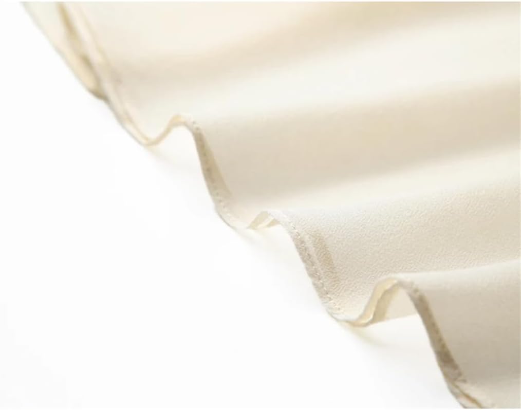 Women V-Neck Apricot Fairy Chiffon Dress Casual Slim Lace Up Office A-Line Dresses