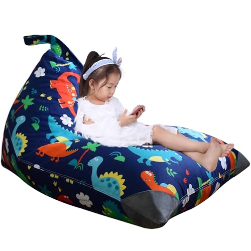 Jorbest Stuffed Animal Storage Bean Bag Chair Cover for Kids Adults, Dinosaur Stuffed Animal Bean Bag Storage, Dinosaur Storage Bag - Cover ONLY(200 L/52 Gal)