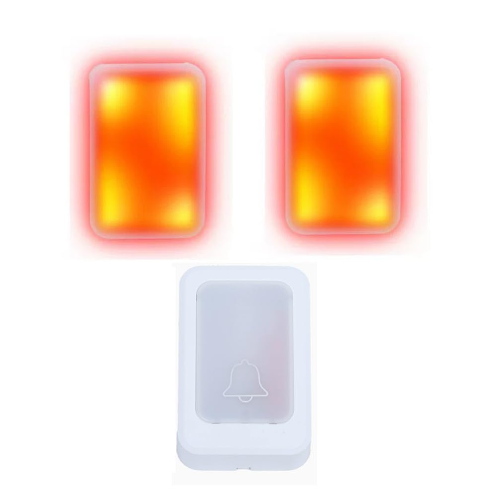Jnchdghwa White Wireless Doorbell With 12-Light Flashing Beam Long Range Door Bell Chime Elderly Deaf Mute Service Call Device