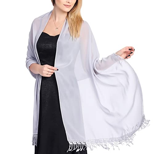 Ralcosuss Shawl Wrap Scarf for Evening Party Dresses Chiffon Women Bridesmaid Bridal Wedding Shawls Long Scarf Dress Cover Up
