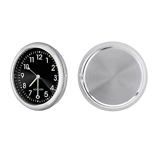 Veanic 2Pcs Analog Car Clock Quartz Clock, Mini Stick On Analog Gauges Office Home Car Boat Dashboard Decoration Watch (Black) #TOP2