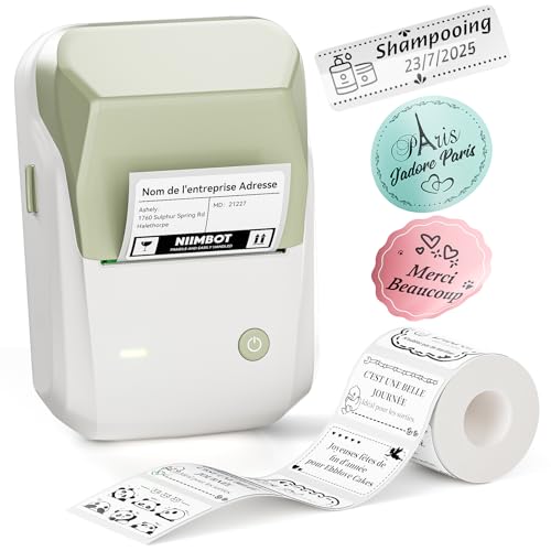 Étiqueteuse portable NIIMBOT B1 avec rouleau autocollant 50x30mm pour grand format