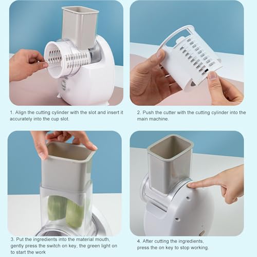 Rallador eléctrico automático de queso y verduras acero inoxidable miniatura 3