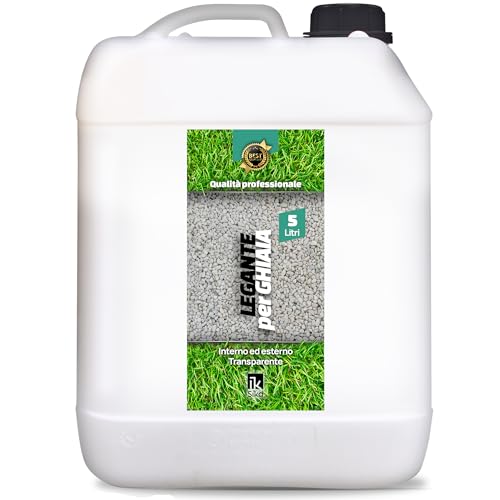 Sikd - Legante di fissaggio per compattatori aggregati. Risolve la diffusione di ghiaia, pietre, porcellana o corteccia nella decorazione del giardino. 5L. Effetto bagnato.