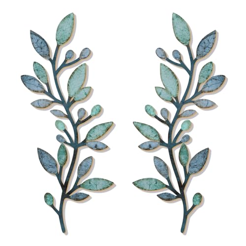 Zzbakress 2 Pcs Colorful Tree Leaf Wall Art Decor Vine Home Wall Decoration Olive Branch Leaf Wall...