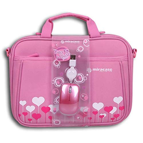 MALETIN PORTATIL DISEÑO 10.1" - 10.2" ROSA + RATON