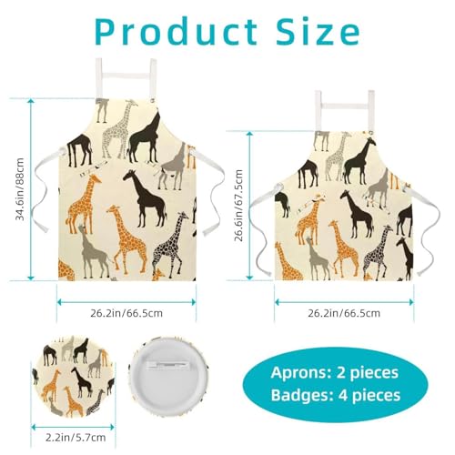 Tablier de cuisine multicolore avec broches d'ajustement pack de 2 - 2