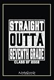 Straight Outta Seventh Grade Funny 7th Grade Graduation 2022 Notebook: Graduation Gift Diary For Notes, Congratulations, Graduate Journal, Gold ... Journal, 6x9 college ruled notebook
