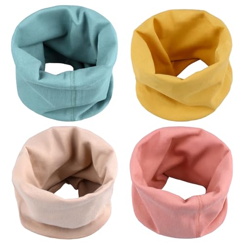 ZYUPHY Bufanda Niños Pañuelo Cuello Bufanda Calentador de Cuello Otoño Invierno Multipropósito A Prueba De Viento Cálido para Niños y Niñas, 4 Piezas