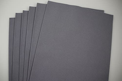 Image of KCS 4 /6 pc of 12 inch x 18 inch 18CT Counted Cotton Aida Cloth Cross Stitch Fabric (6 pc, Light Steel Grey)