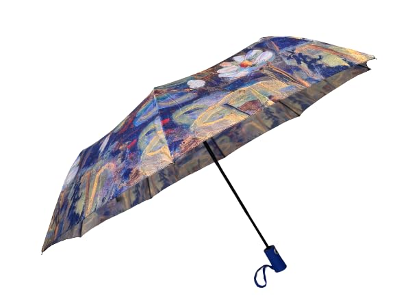 Paraguas Plegable Automático Hombre y Mujer – Diseño Artístico Multicolor Resistente al Viento Compacto y Ligero, Paraguas de Viaje 107 cm – Impermeable y Duradero