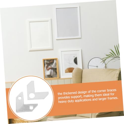 Image of OSALADI 1 Set Aluminum Corner Brackets with Spring Clips Heavy Duty Picture Frame Fasteners for Secure Hanging Versatile Hardware for Home Office Gallery Display