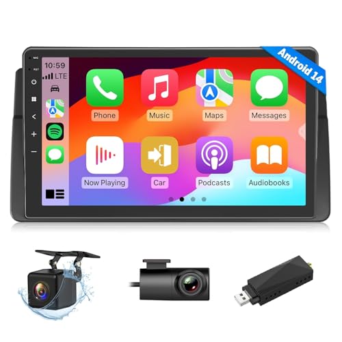 Autoradio Android 14 BMW E46 GPS Sat Nav Bluetooth écran tactile 9 pouces