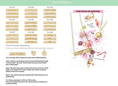 925 Sterling Silver Personalized Engraved Bar Necklace Bracelet Ring Pendant Nameplate Initial Custom Made Text Precious Sterling Silver Jewelry (Bracelet Circle Pendant Gold)4