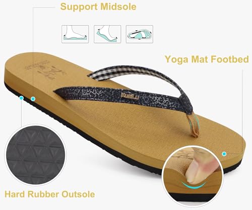 Image of KuaiLu Flip Flops for Women with Arch Support Summer Beach Thong Sandals
