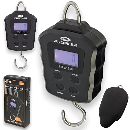 New NGT Fishing Scales Profiler Digital 165lb/75kg with Free Neoprene Case