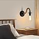 Comely 2 Stück Wandleuchte Retro, Wandlampe aus Hanfseil Schwarz E27, Industrial Wandleuchte Innen für Schlafzimmer, Wohnzimmer, Treppen, Flur (ohne Leuchtmittel)