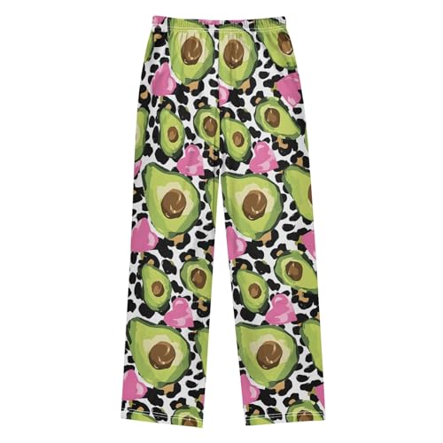 Pajama Pants Lounge Sleep PJ Bottoms Sleepwear Elastic Waist Drawstring XL Leopard Avocado2