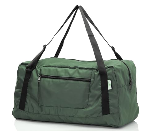 Image of HOLYLUCK Foldable Travel Duffel Bag For Women & Men Luggage Great for Gym (Army Green)