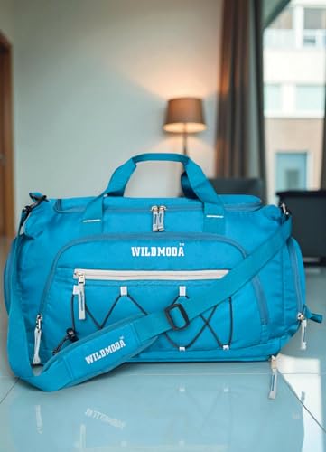 Image of 50L Duffel Travel Bag with Multiple Pockets | Ideal for Gym & Outdoor Trips (Turquoise)