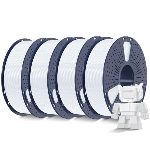 SUNLU 4KG Hohe Geschwindigkeit PLA Filament 1.75mm 3D Drucker PLA Filament mit Hoher Fließfähigkeit Entwickelt für Schnelles 3D Drucken Rapid HS-PLA 4-Pack Weiß*4