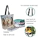 Extra Large Daily Canvas Shoulder Tote Bag,Fashion Sand Dust Three Horses Durable Top Handle Zipper Bag for Gym Picnic Yoga Weekender Beach Travel Kitchen Market Grocery Shopping
