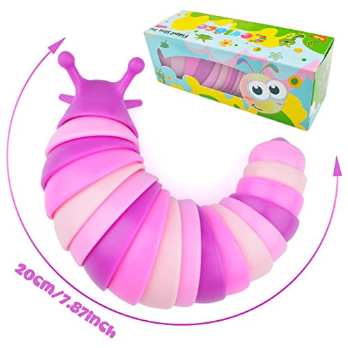 Cevioce Sensory Slug Fidget Toys,Fidget Slug Toys For Adults & Kids Party Favors,1Pc Cute Autism Sensory Toys For Autistic Children,Toddler Toys Age 1+,Travel Toys For 1+ Year Old （Pink） #TOP2