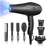 ➥[Potente 2400 W Motor AC]: Disfrute peinarse más rápido y eficiente con Jolichic secador pelo profesional. 2400W motor de AC aporta más energía eólica para secar el cabello rápidamente, reducir el tiempo de peinado. Es adecuado para el hogar, para llevar de viaje y para uso en salón. Tiene una vida útil más larga que los secadores pelo con motor DC. Este secador es perfecto para quienes buscan un hair dryer confiable y duradero.